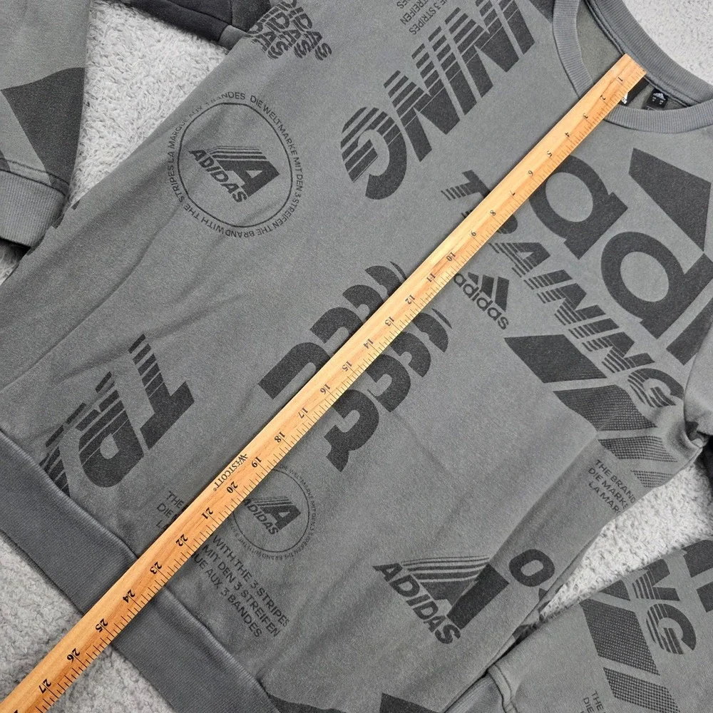 Adidas Training All Over Print Graphic Sweatshirt Mens Medium‎ Grey
